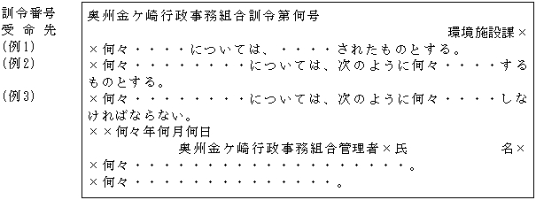 奥州金ケ崎行政事務組合公文例式規程